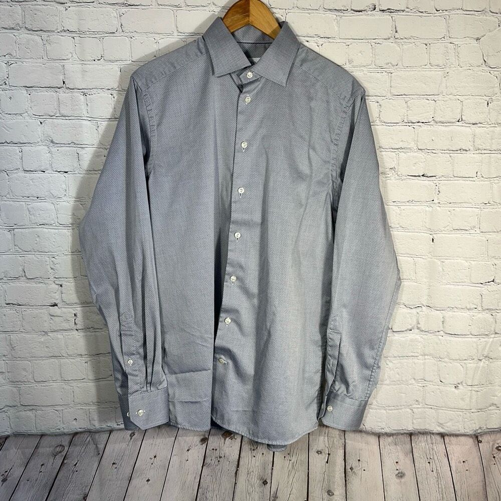 ETON Shirt Mens 41 16 Gray Contemporary Button Up Long Sleeve Cotton